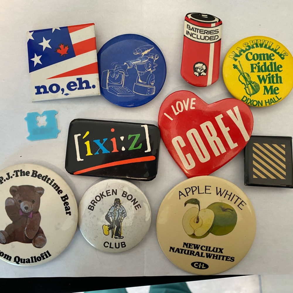 Vintage pin backs.